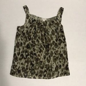 JCREW silk leopard 6 shirt top green animal print